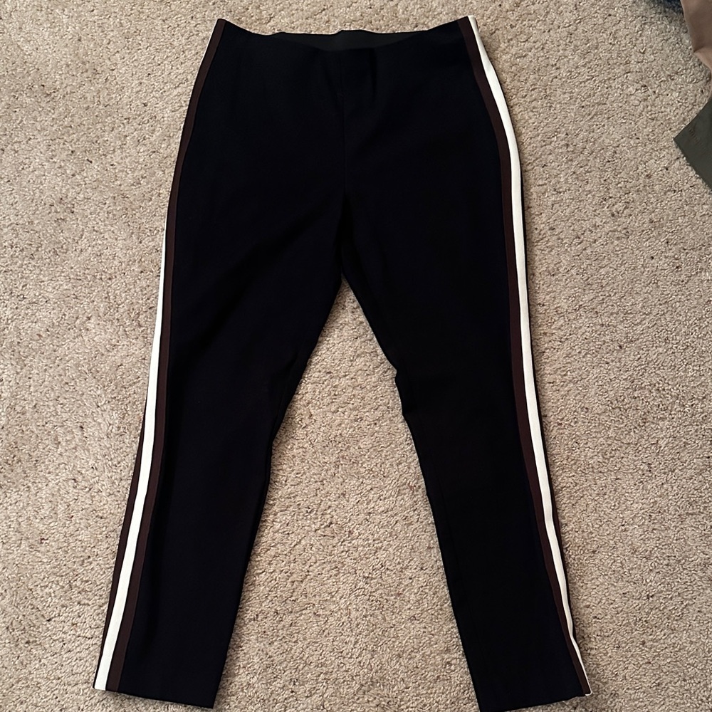 A New Day Black Pants with White and Brown Accents